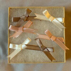 set of 6 mini bow hair clips